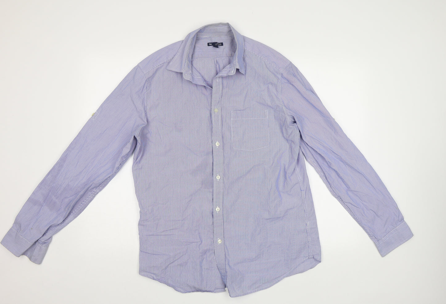 Gap Mens Blue Striped   Button-Up Size M