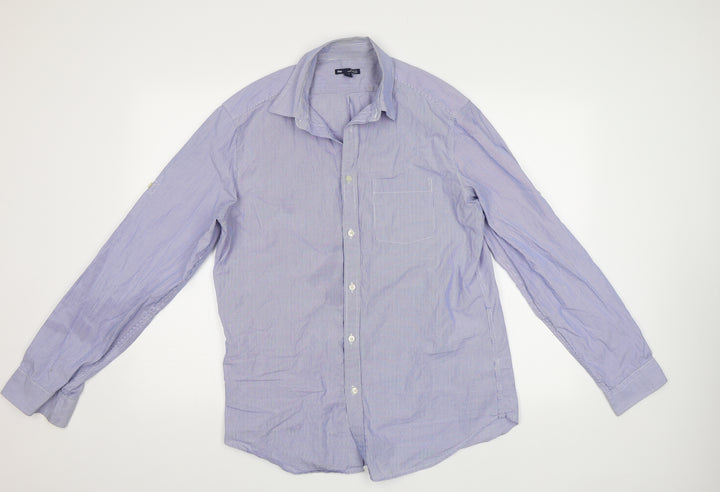 Gap Mens Blue Striped   Button-Up Size M