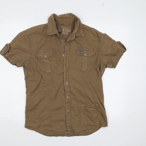 JC Rags Mens Brown    Button-Up Size S