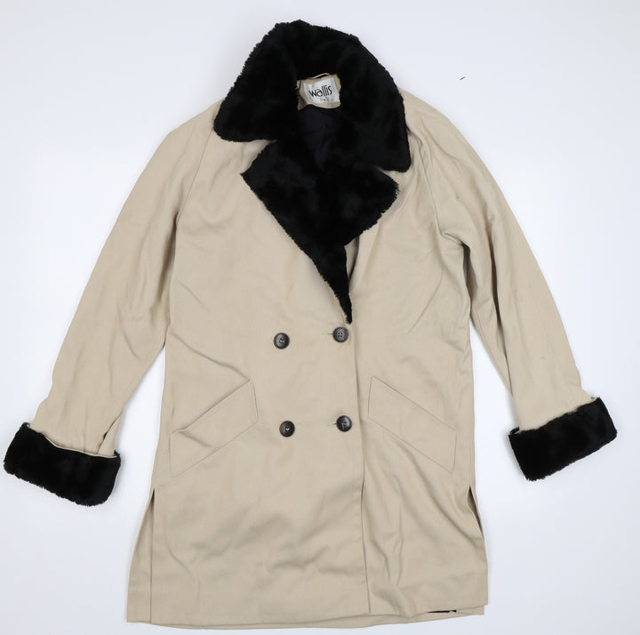Wallis Womens Beige   Overcoat Coat Size 8