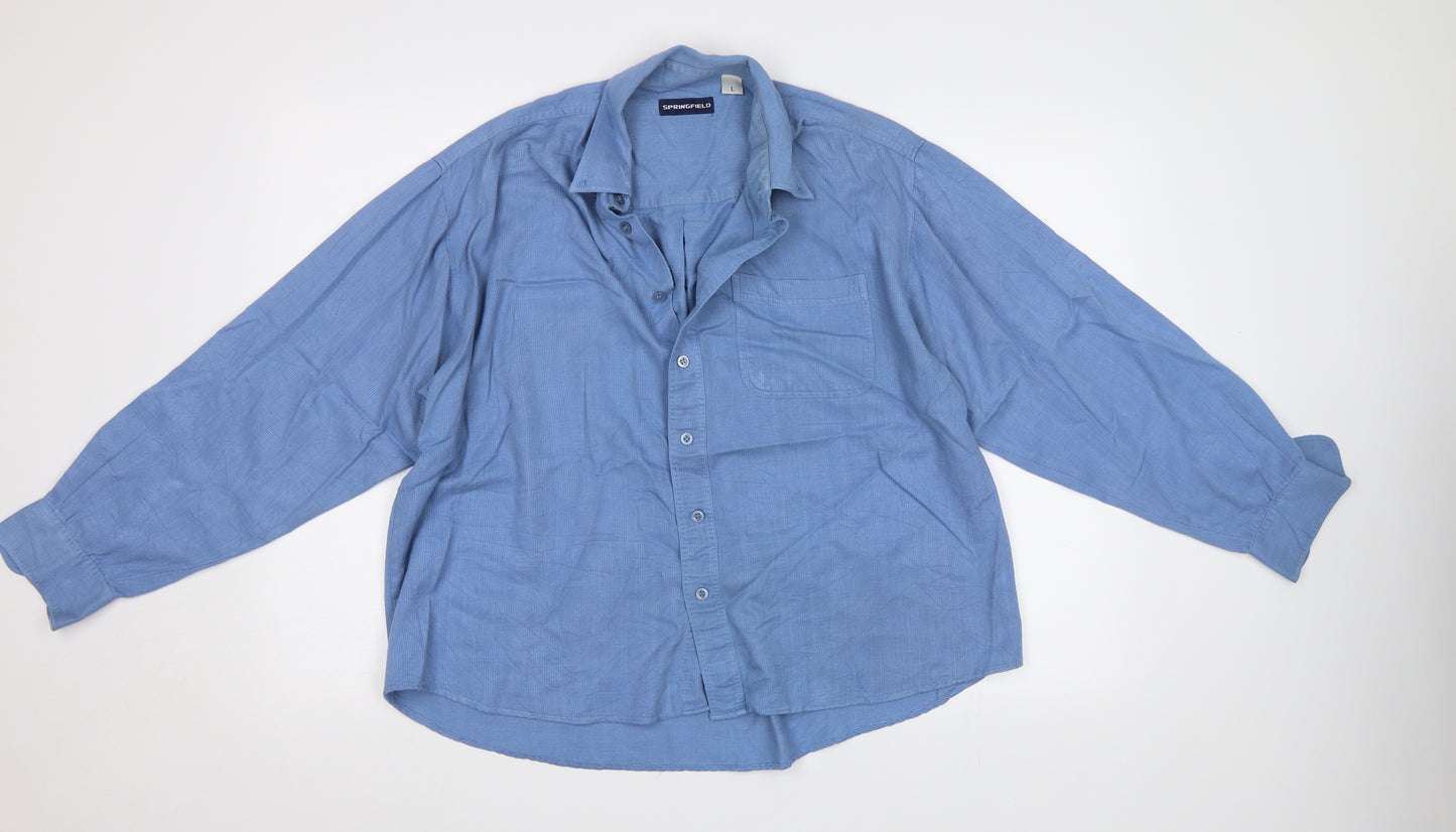 Springfield Womens Blue   Basic Button-Up Size L