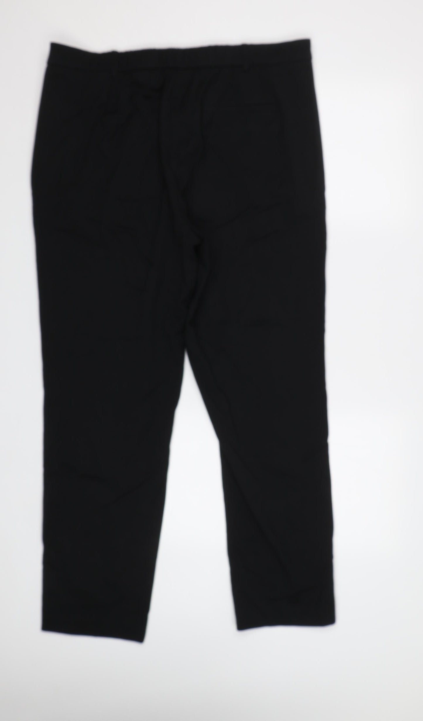 M&S Womens Black   Dress Pants Trousers Size 18 L31 in - Elastic Waist Band