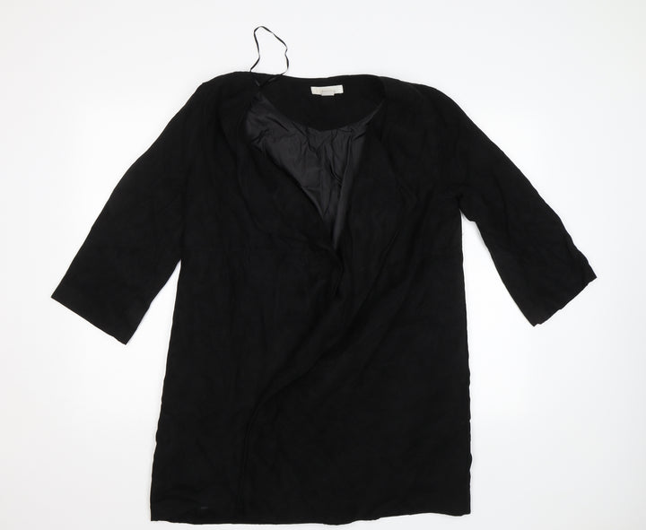H&M Womens Black Overcoat Coat Size 8