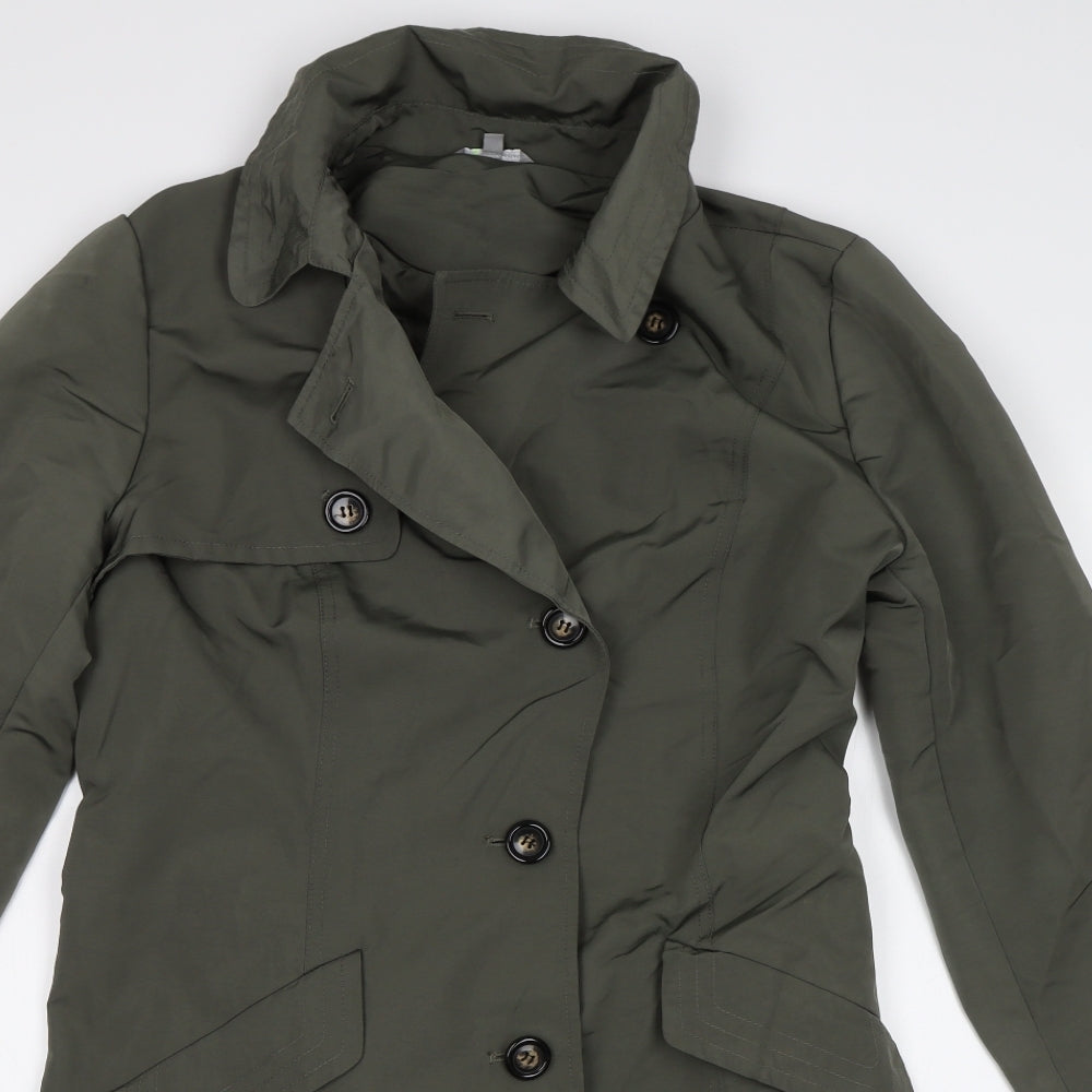 M&S Womens Green   Pea Coat Coat Size 14
