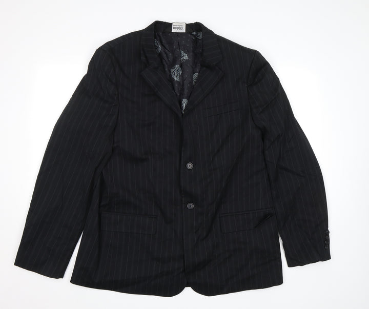 Nick(it) Mens Black Striped  Jacket Blazer Size L