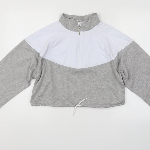 Boohoo Womens Grey   Pullover Sweatshirt Size S  - cropped