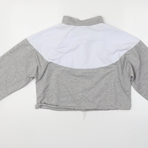 Boohoo Womens Grey   Pullover Sweatshirt Size S  - cropped