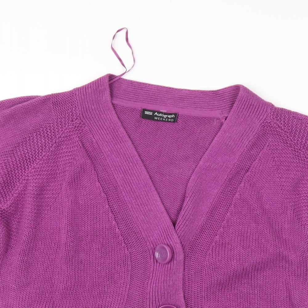 Autograph Womens Purple   Cardigan Jumper Size 16