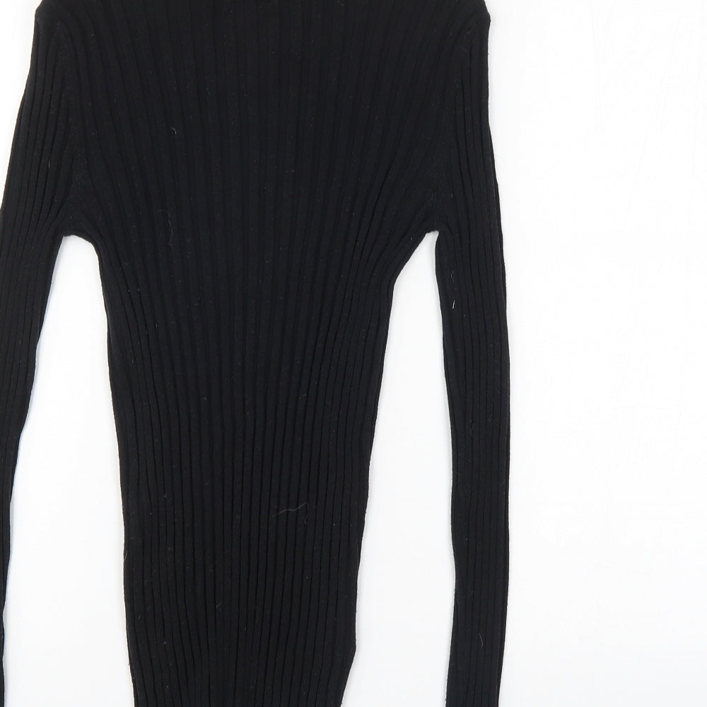 NEXT Womens Black Striped  Pullover Jumper Size 12