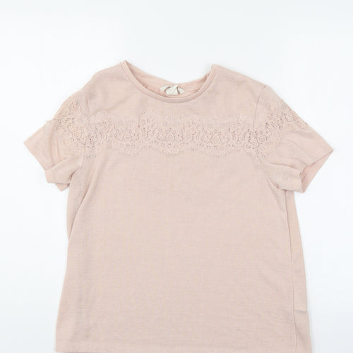 H&M Womens Ivory Floral  Jersey Blouse Size M