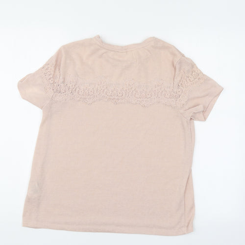 H&M Womens Ivory Floral  Jersey Blouse Size M