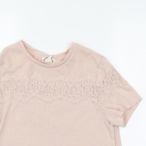 H&M Womens Ivory Floral  Jersey Blouse Size M