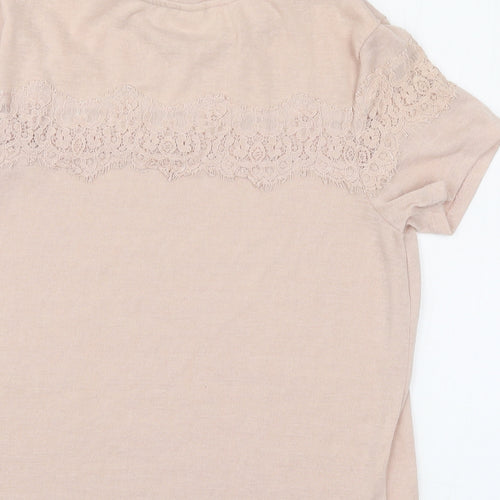 H&M Womens Ivory Floral  Jersey Blouse Size M