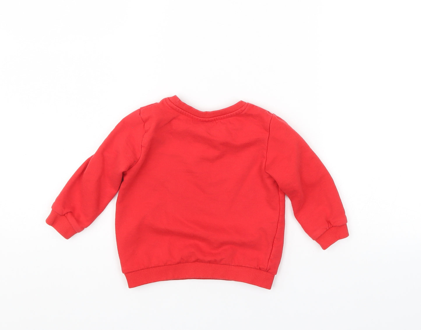 So cute Girls Red   Pullover Jumper Size 12-18 Months  - christmas jumper