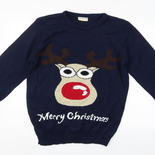 Catch 22 Mens Blue   Pullover Jumper Size L  - christmas jumper