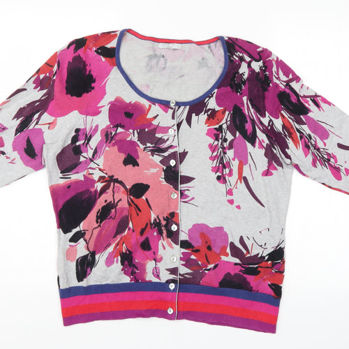 Per Una Womens Multicoloured Floral  Cardigan Jumper Size 18