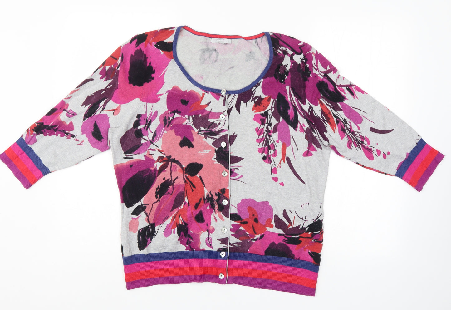 Per Una Womens Multicoloured Floral  Cardigan Jumper Size 18