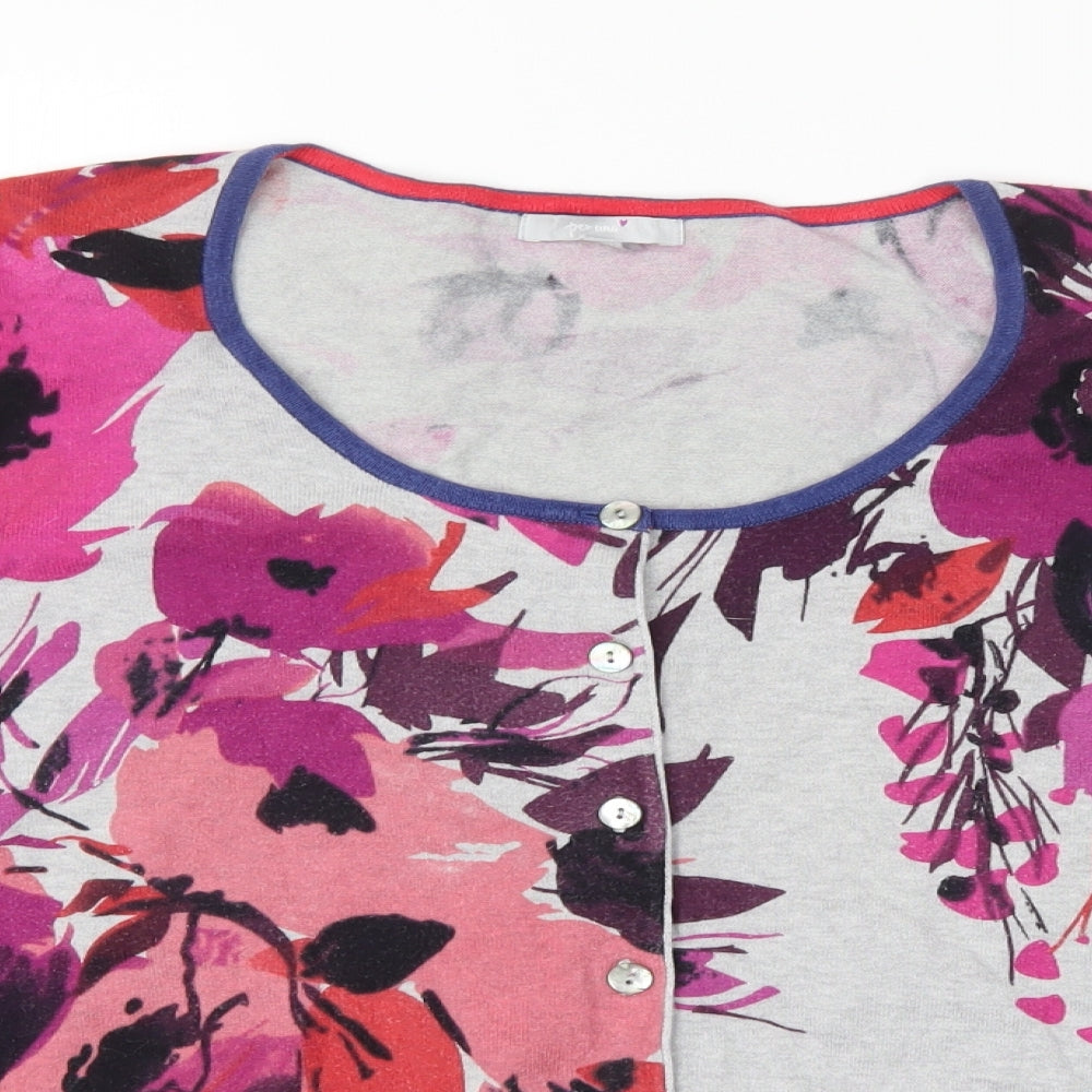 Per Una Womens Multicoloured Floral  Cardigan Jumper Size 18