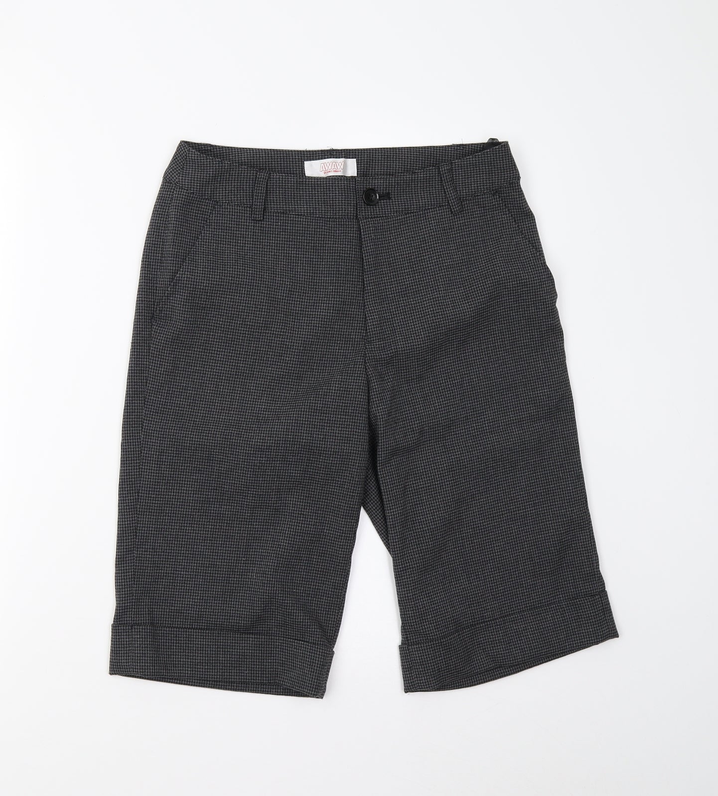 AWAW Womens Grey Houndstooth  Bermuda Shorts Size 10
