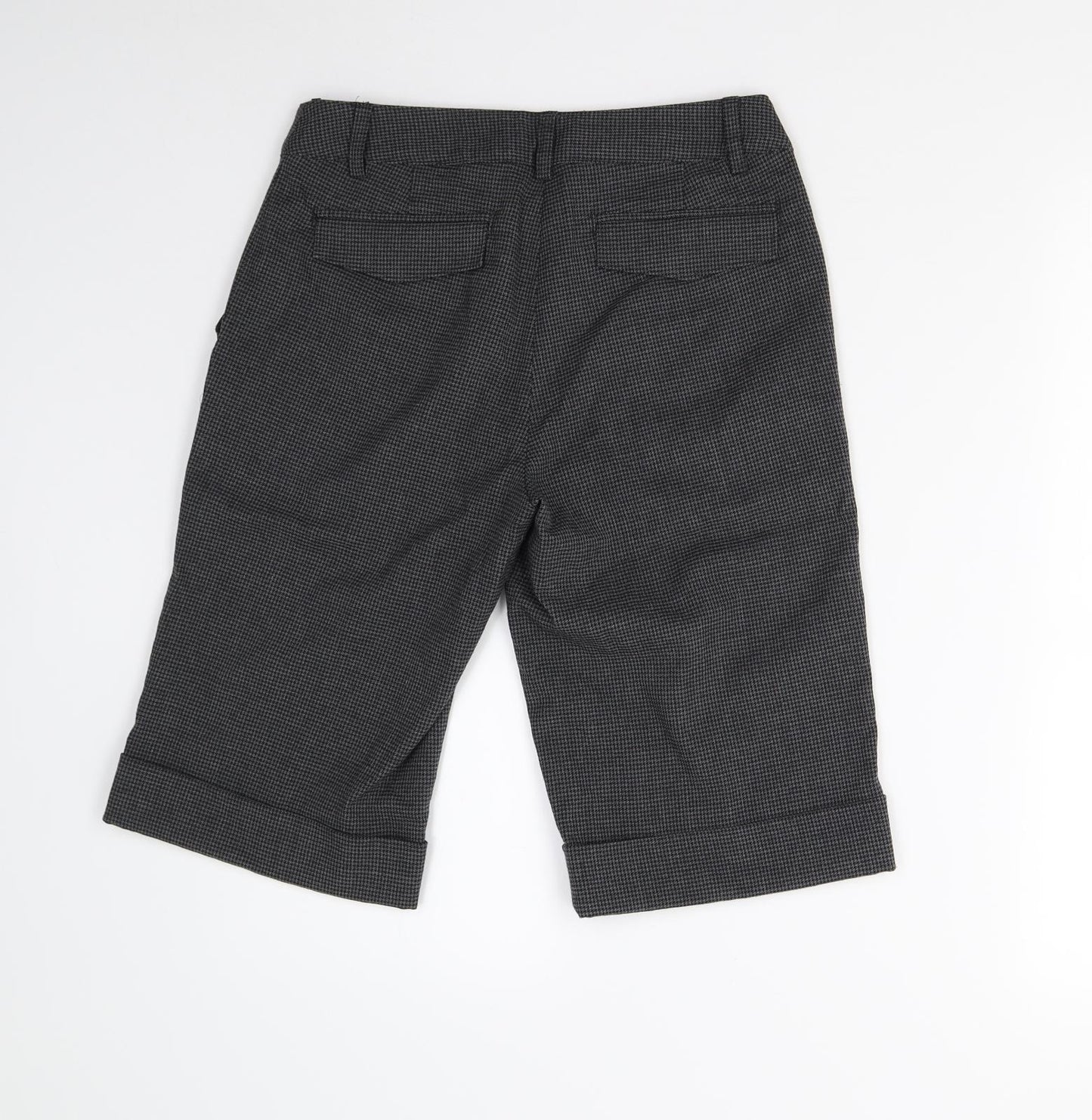 AWAW Womens Grey Houndstooth  Bermuda Shorts Size 10