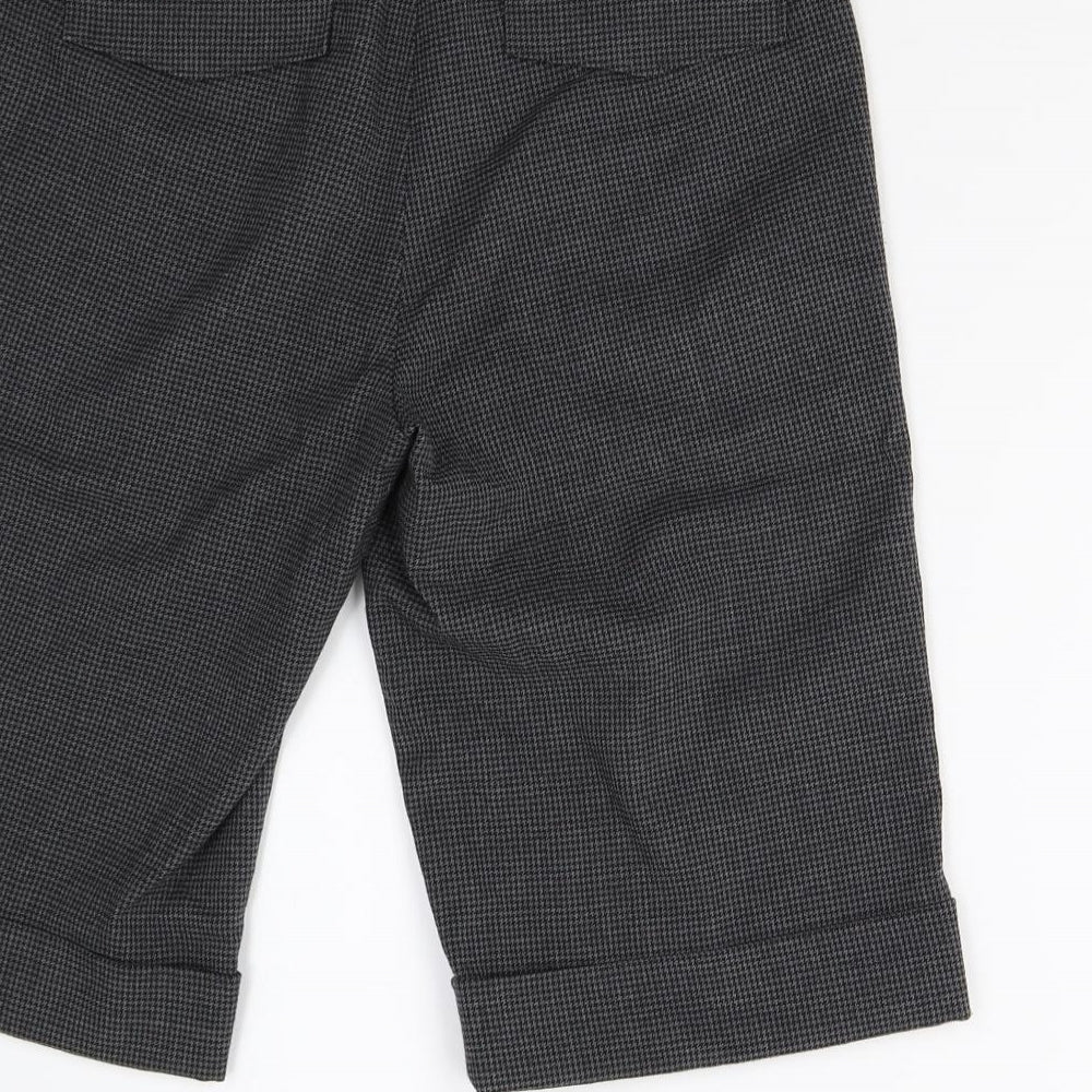 AWAW Womens Grey Houndstooth  Bermuda Shorts Size 10