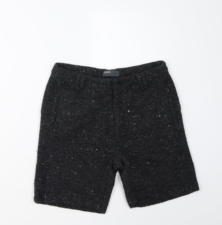 Chariss Womens Grey  Knit Utility Shorts Size 10