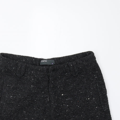 Chariss Womens Grey  Knit Utility Shorts Size 10