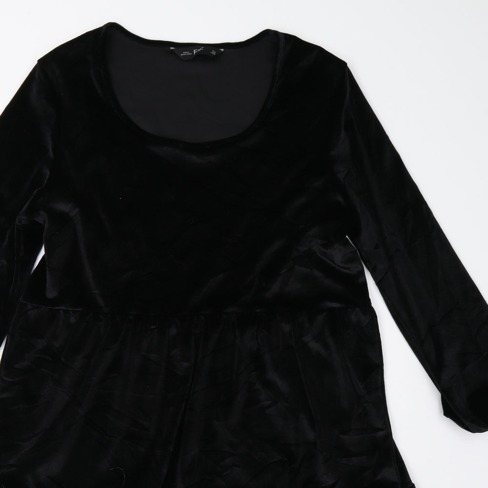 F&F Womens Black  Velvet A-Line  Size 10