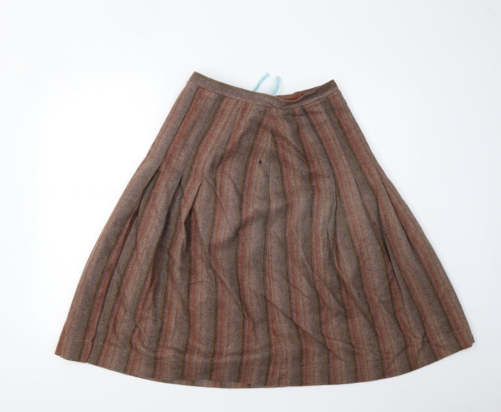 Preworn Womens Multicoloured Tweed Pleated Skirt Size 14