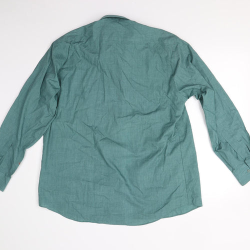 M&S Mens Green    Button-Up Size 16