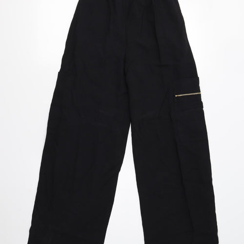 M&S Womens Black   Cargo Trousers Size 6 L29 in