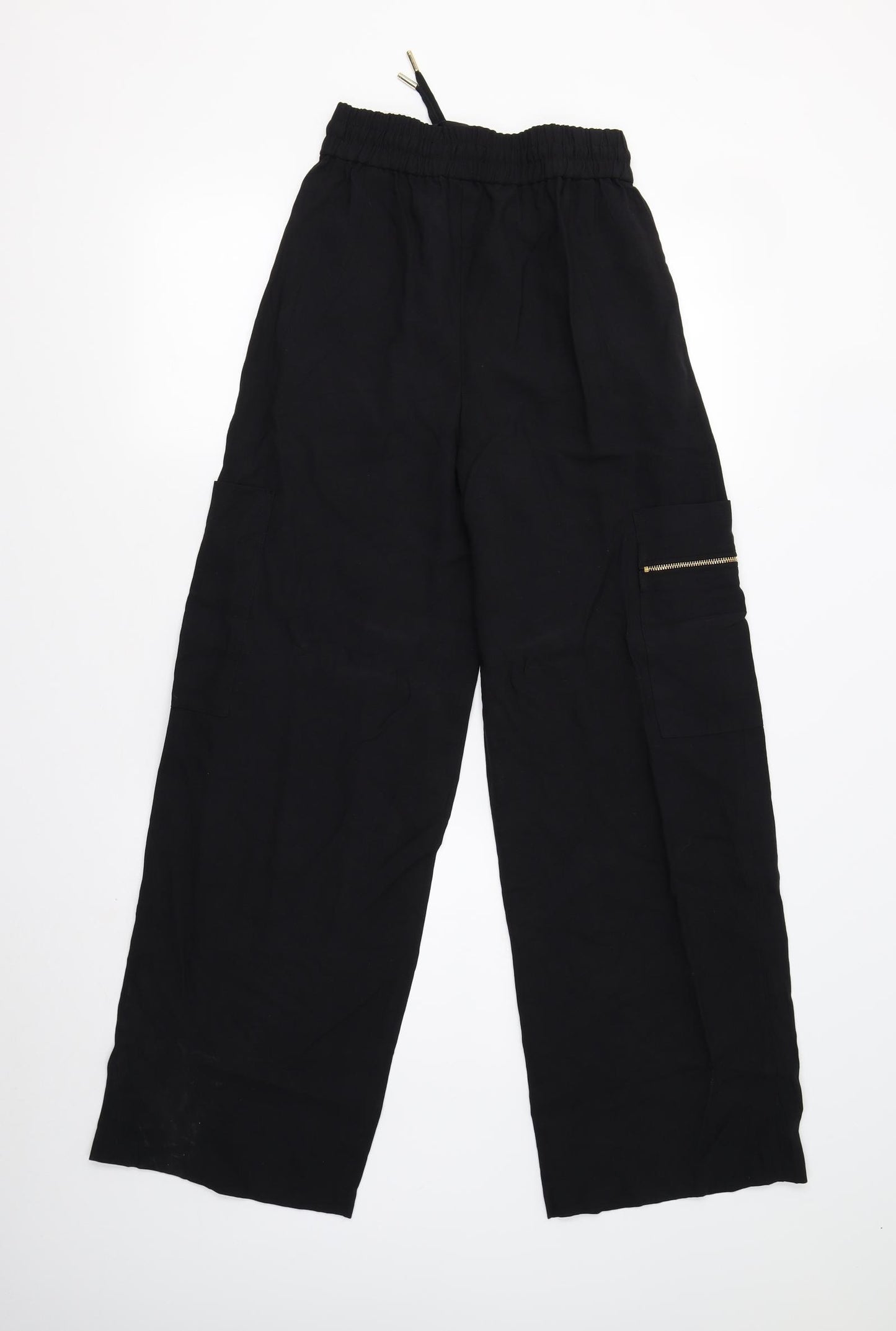 M&S Womens Black   Cargo Trousers Size 6 L29 in