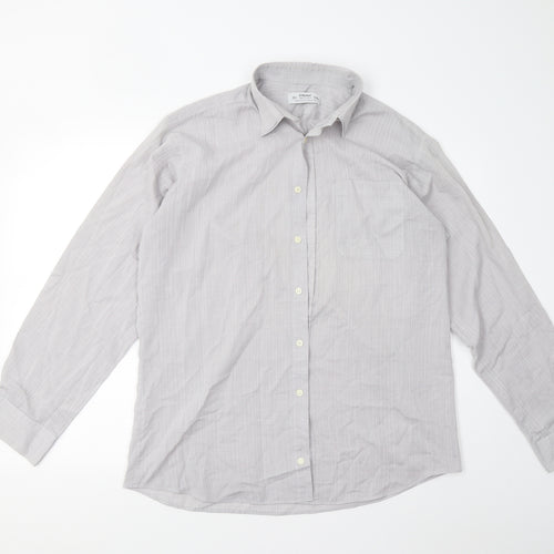 M&S Mens Grey    Button-Up Size 15.5