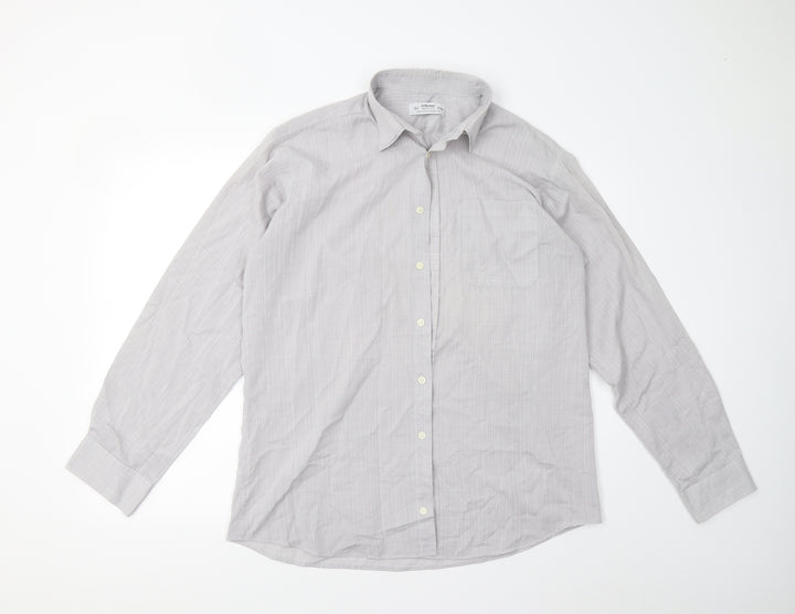M&S Mens Grey Button-Up Size 15.5
