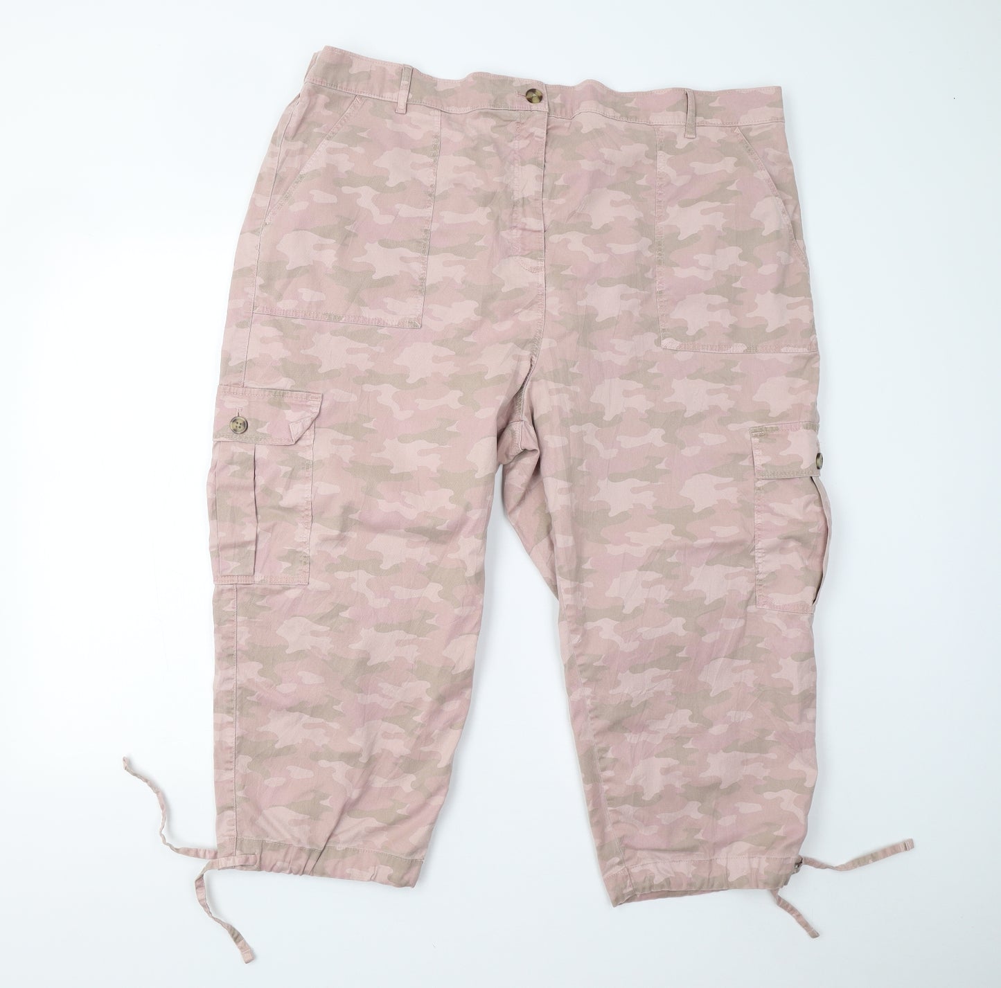 M&S Womens Pink Camouflage  Cargo Shorts Size 24