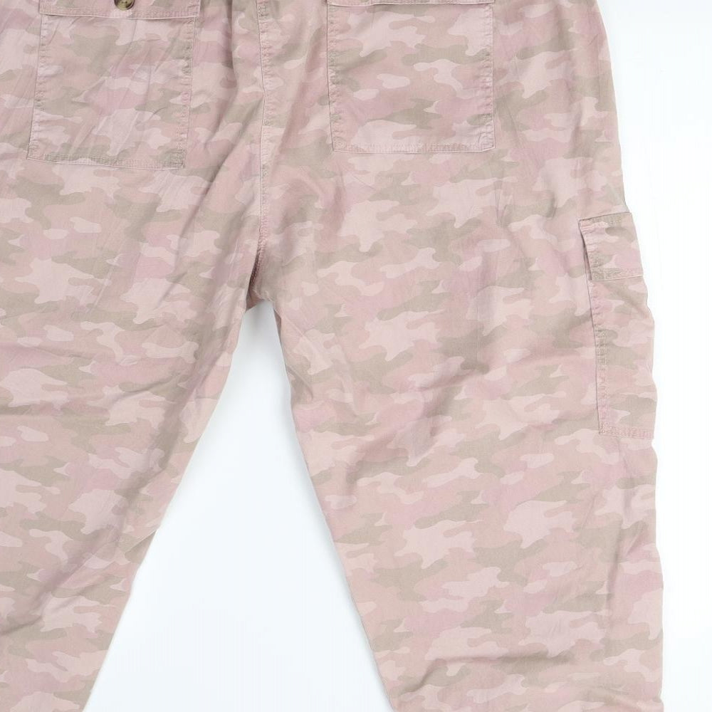 M&S Womens Pink Camouflage  Cargo Shorts Size 24