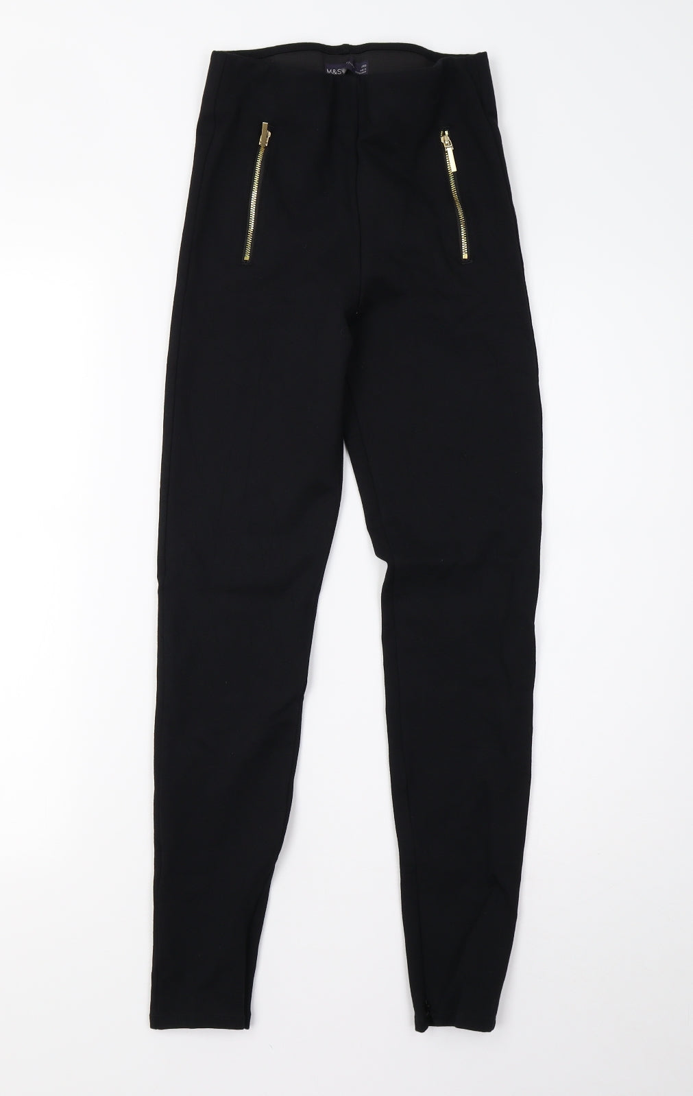 M&S Womens Black   Trousers  Size 6 L28 in