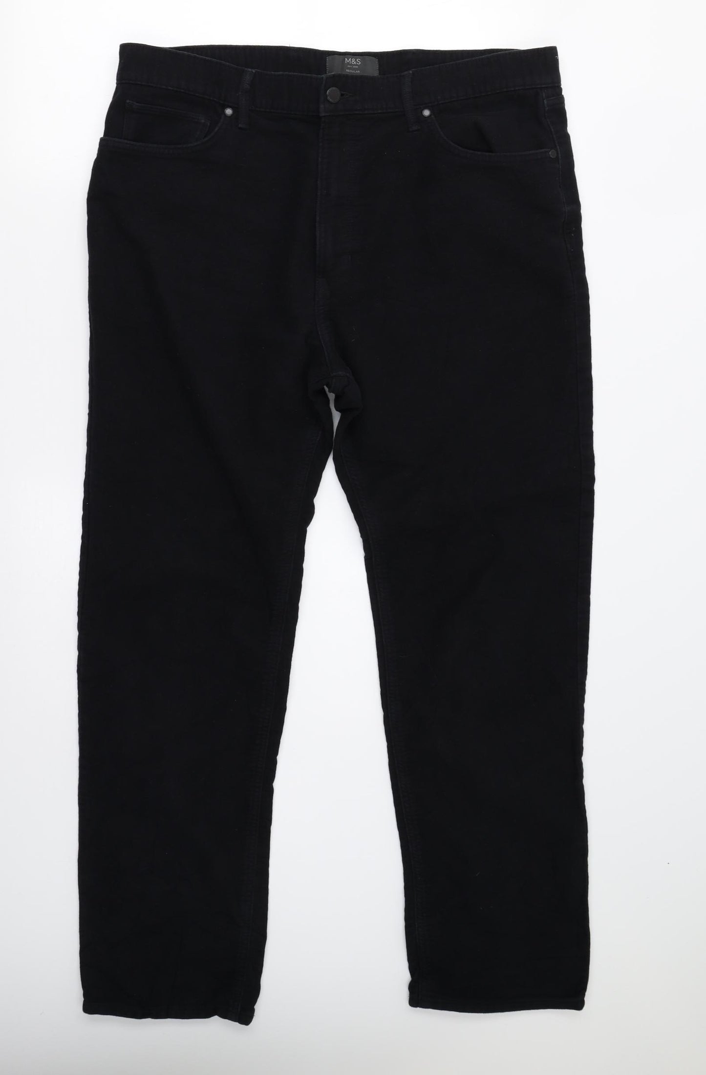 M&S Mens Black   Straight Jeans Size 38 L31 in