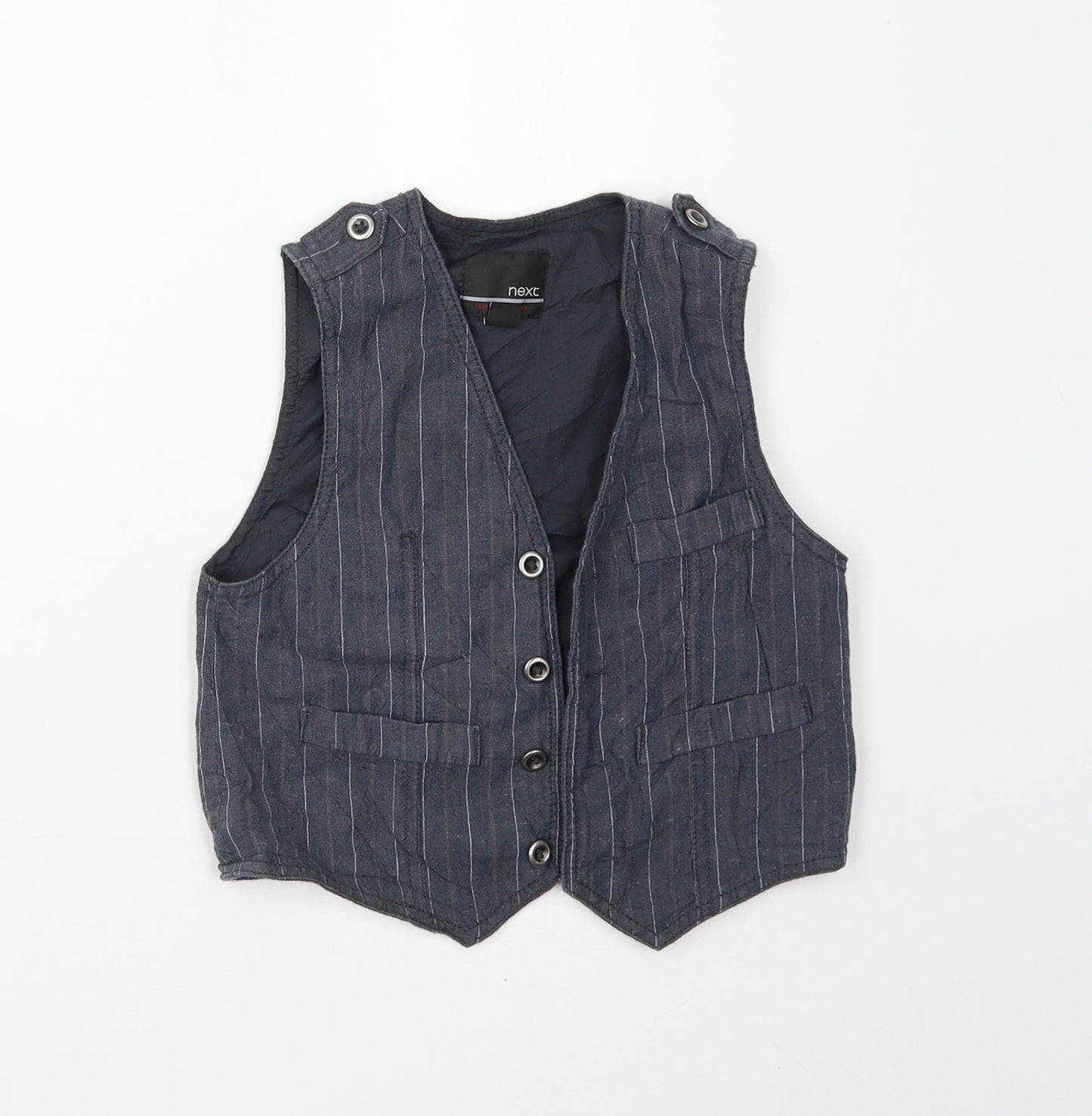 NEXT Boys Blue Striped  Gilet Waistcoat Size 4 Years