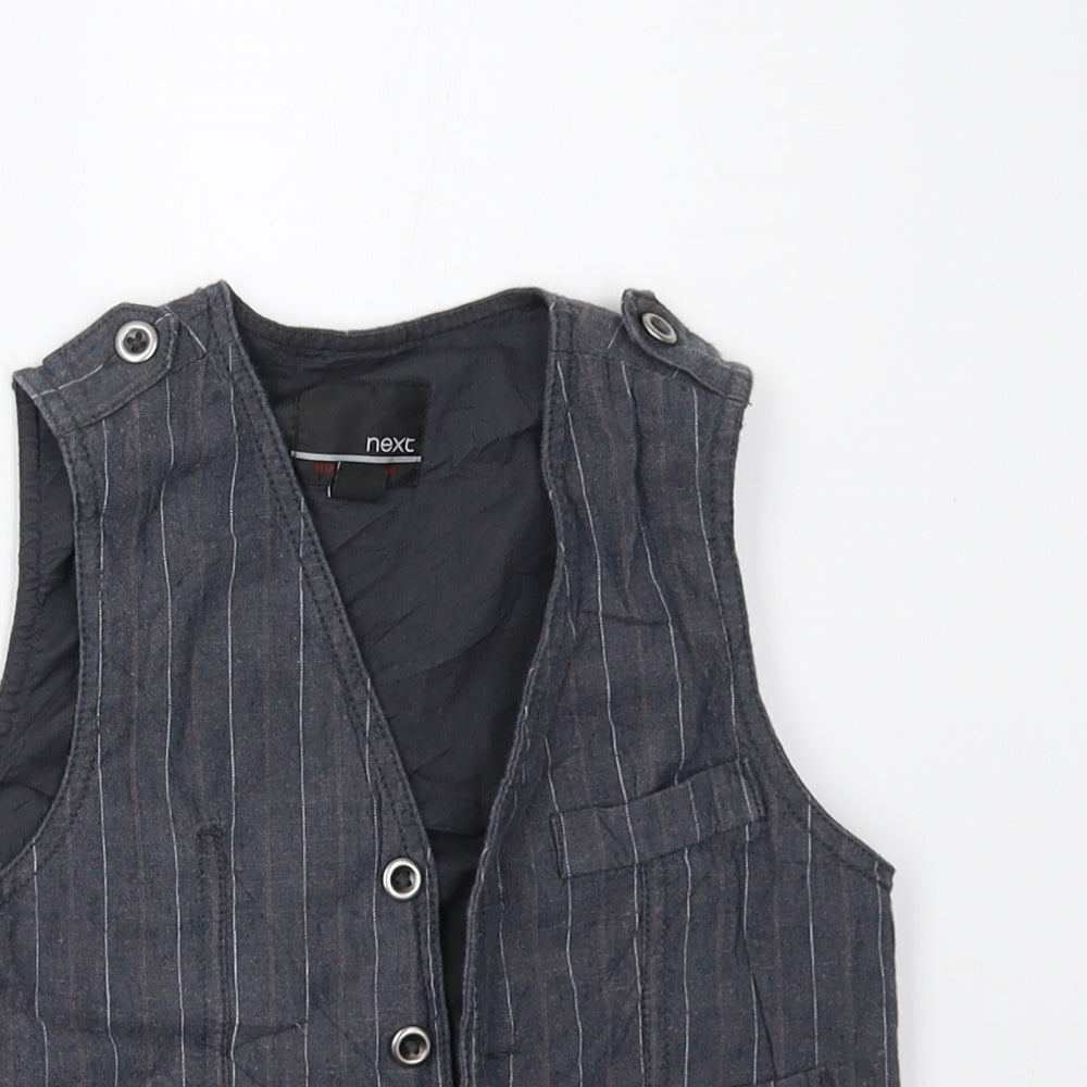 NEXT Boys Blue Striped  Gilet Waistcoat Size 4 Years