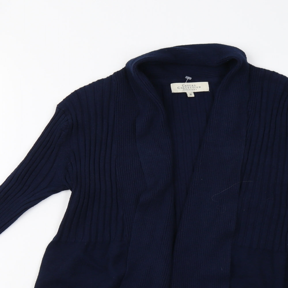 Debenham's Womens Blue  Knit Cardigan Jumper Size 16