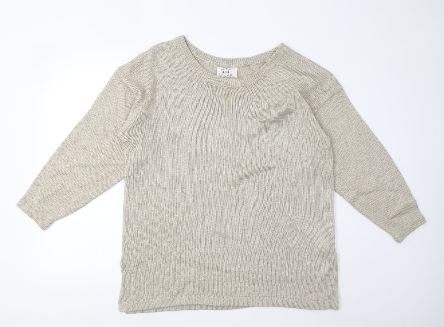 Soft Wear Womens Beige  Knit Pullover Jumper One Size