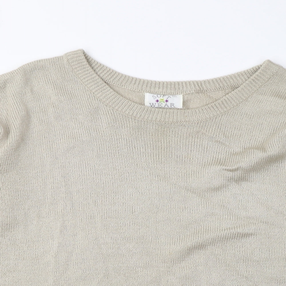 Soft Wear Womens Beige  Knit Pullover Jumper One Size