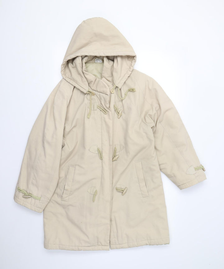 Preworn Womens Beige   Overcoat Coat Size 14