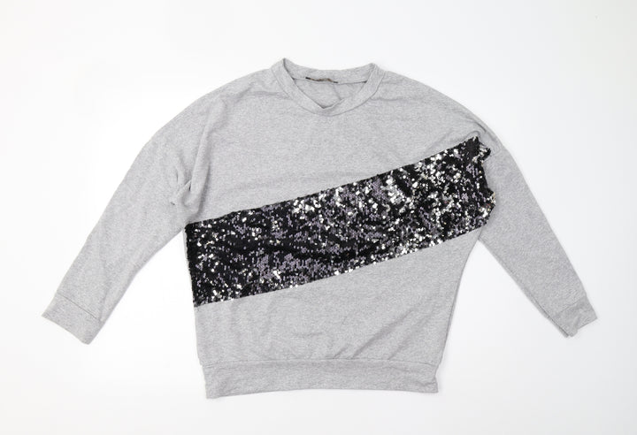 Misspap Womens Grey   Pullover Sweatshirt Size M
