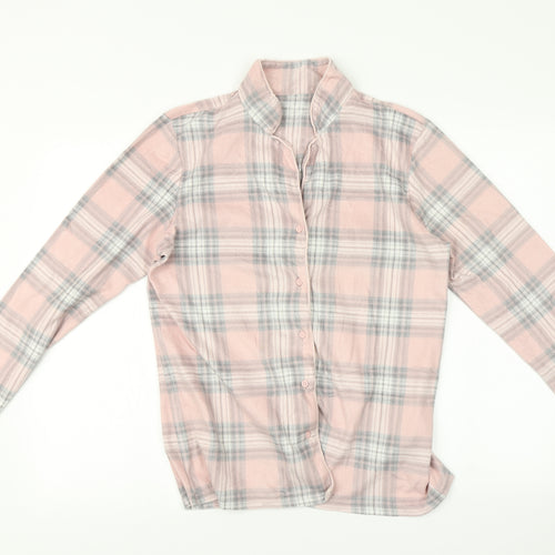 Marks and Spencer Womens Pink Check   Pyjama Top Size 12