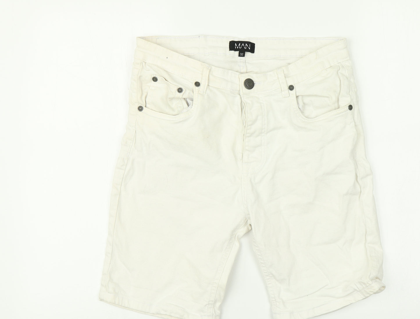 MAN Mens White   Chino Shorts Size 32