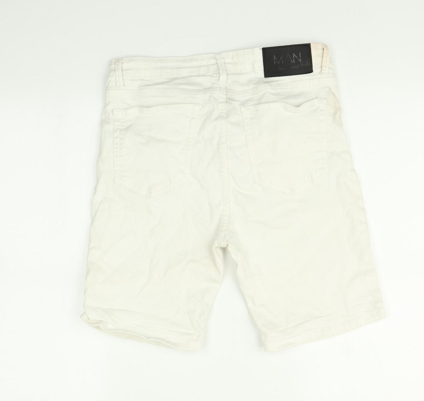 MAN Mens White   Chino Shorts Size 32