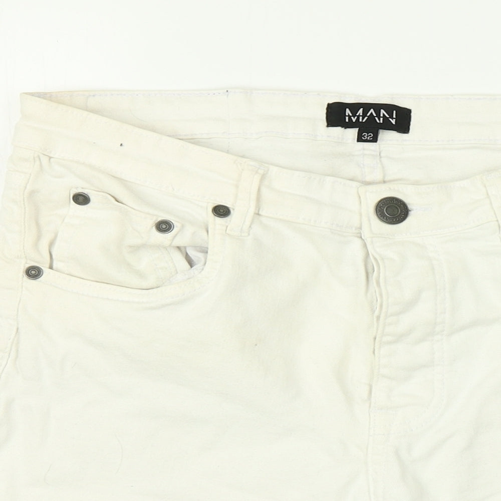 MAN Mens White   Chino Shorts Size 32