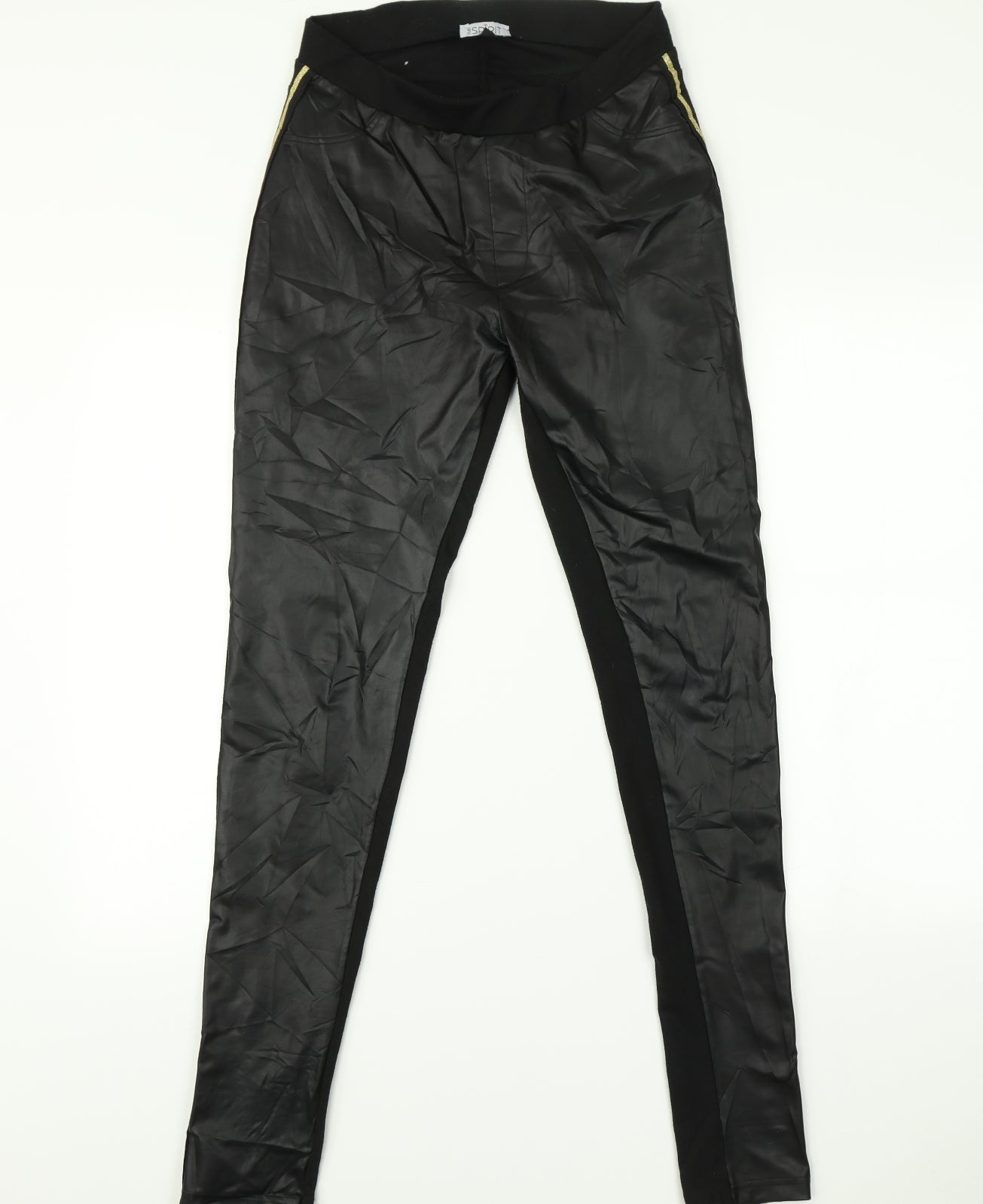 Spirit Womens Black Striped   Leggings Size M L31 in